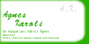 agnes karoli business card