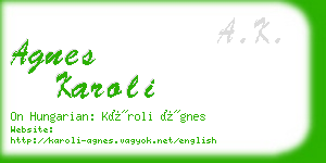 agnes karoli business card